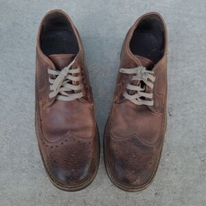 Vintage Men's Shoes Oxford Wingtip Perforated Distress 10 Lace Retro Bed Stu